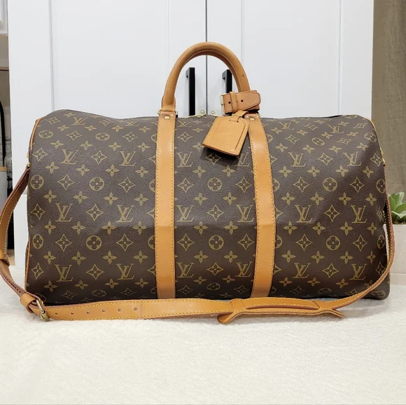 💕LOUIS VUITTON Keepall 50 Bandouliere w/ Strap Travel Bag Monogram - Picture 1 of 16